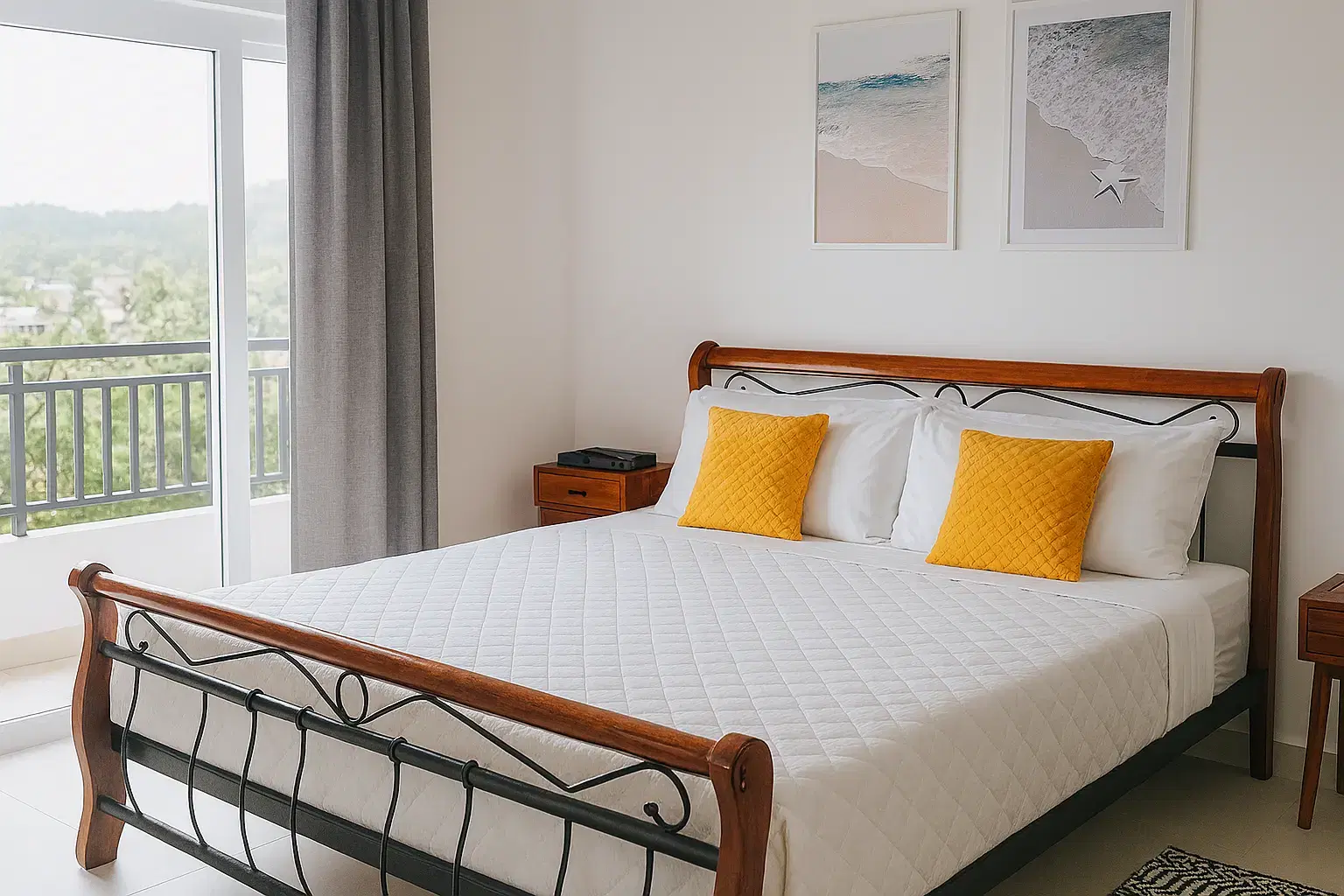 Spacious bedroom with balcony