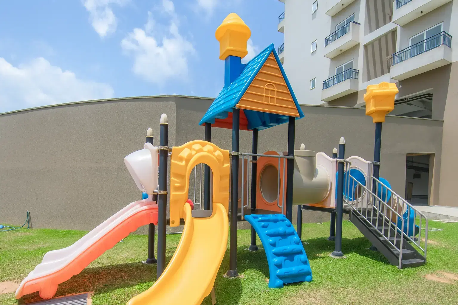 Children’s play area with safe equipment