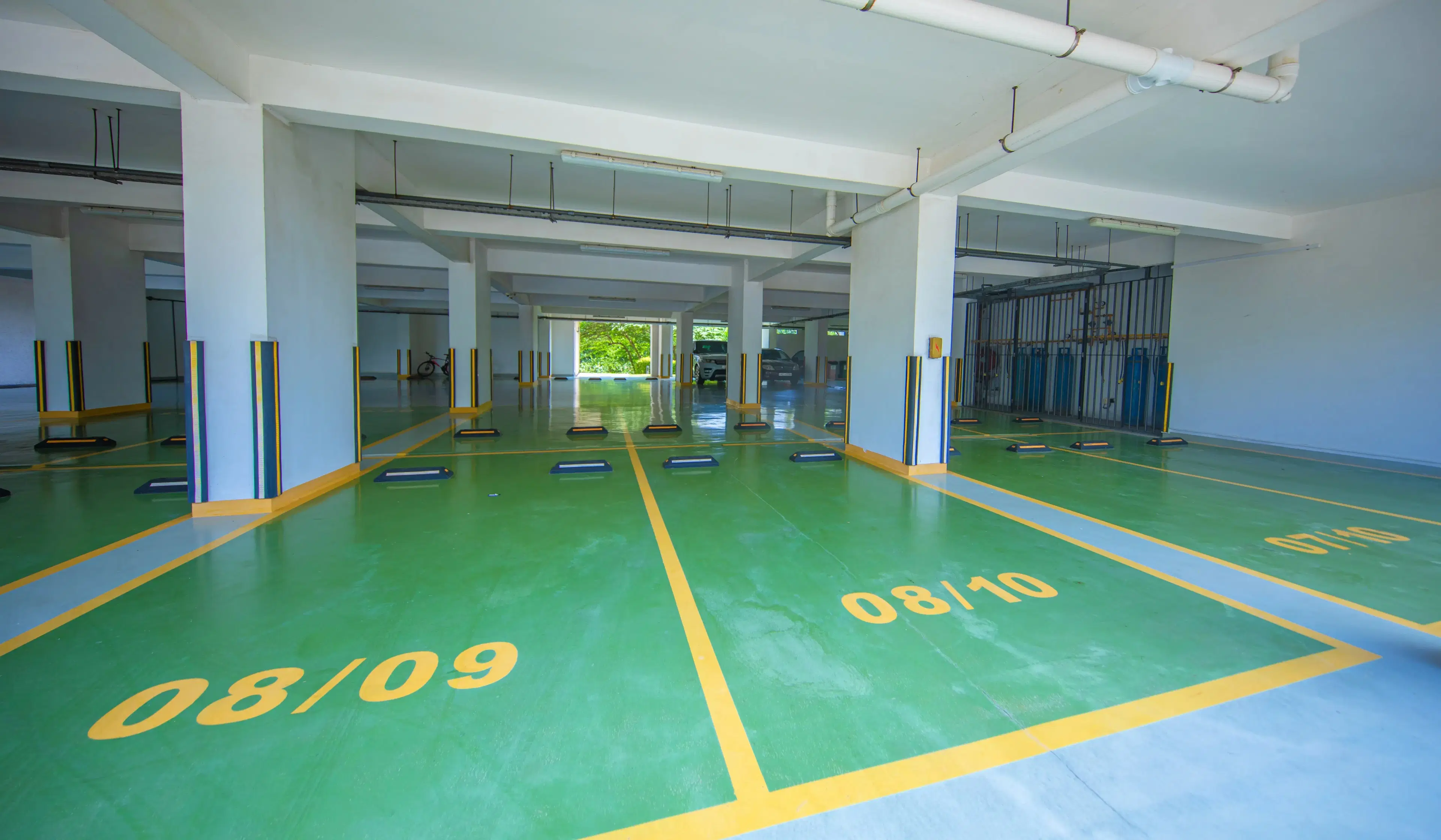 Secure private parking lot for guests